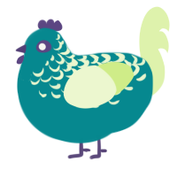 (unnamed), a teal and apple chicken with a half-lace pattern
