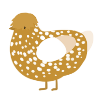 A gold and cream chicken with a speckle pattern
