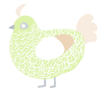 A apple and cream chicken with a double-lace pattern