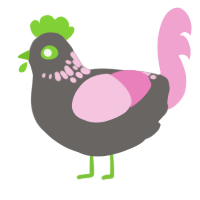 Ordinary Chicken, a grey and pink chicken with a neck-speckle pattern