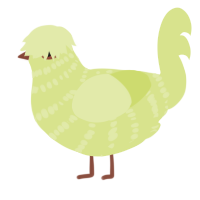 Honeydew, a lemon chicken with a bar pattern