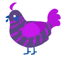 wip, a overcast and amethyst chicken with a bar pattern