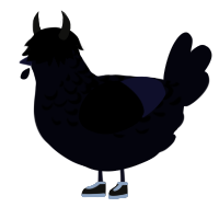 The Nameless, a white chicken with a half-lace pattern