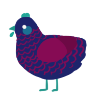 A navy and wine chicken with a lace pattern