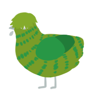 brusela, a chartreuse and viridian chicken with a bar pattern