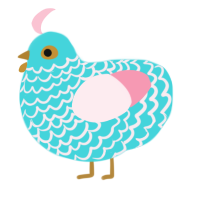 A aqua and rose chicken with a lace pattern