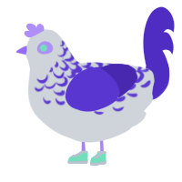 A mist and indigo chicken with a half-lace pattern