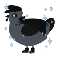 A grey and sable chicken with a neck-band pattern