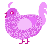 Princess Lace, a orchid and lavender chicken with a double-lace pattern