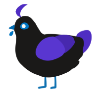 Nitesteria, a sable and indigo chicken
