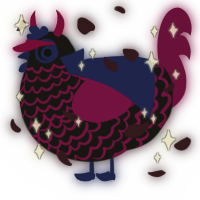 Dark and Foreboding, a sable and wine chicken with a lace pattern