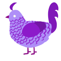 A lilac and violet chicken with a lace pattern