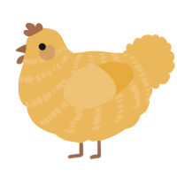 A honey chicken with a bar pattern