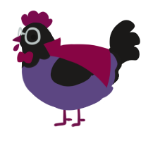 A overcast and sable chicken with a head pattern