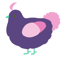A overcast and pink chicken