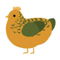 (unnamed), a orange and olive chicken with a half-lace pattern