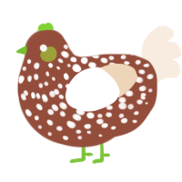 A russet and cream chicken with a speckle pattern
