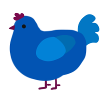 A ultramarine and sapphire chicken