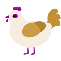 A cream and gold chicken