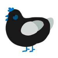 A sable and silver chicken