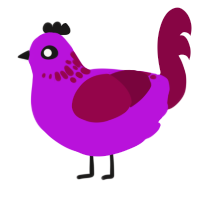 5134, a amethyst and maroon chicken with a neck-speckle pattern