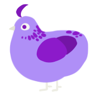 Pollo, a lilac and violet chicken with a neck-speckle pattern