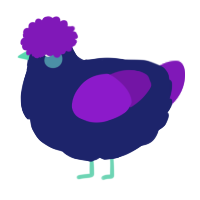 A navy and violet chicken