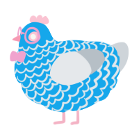 A sky and mist chicken with a lace pattern