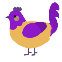A honey and violet chicken with a head pattern