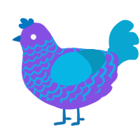 比星还亮, a blurple and cerulean chicken with a lace pattern