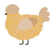A honey and beige chicken with a lace pattern