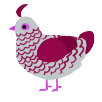 Raspberry Ripple, a silver and maroon chicken with a lace pattern