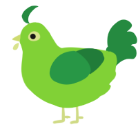 A grass and viridian chicken