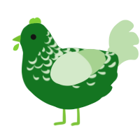 A leaf and gluppy chicken with a half-lace pattern