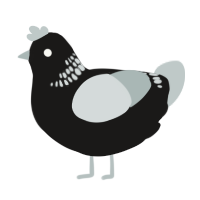 A sable and silver chicken with a neck-band pattern