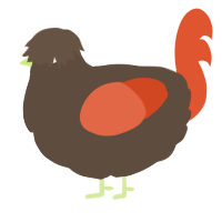A bark and vermilion chicken