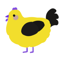 A yellow and sable chicken