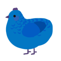 (unnamed), a sapphire and ultramarine chicken with a half-lace pattern