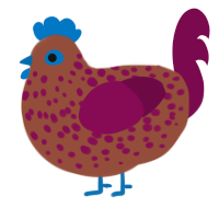 A russet and wine chicken with a speckle pattern
