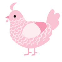 A rose chicken with a lace pattern