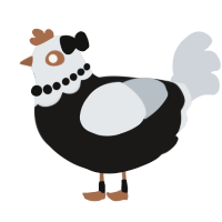 A sable and mist chicken with a head pattern
