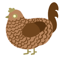 formerly fruit turd, a amethyst and wine chicken with a lace pattern