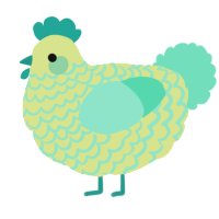 A lemon and mint chicken with a lace pattern