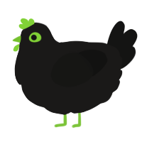 A sable and black chicken