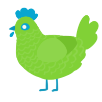 A grass chicken with a lace pattern