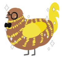 Honey Oats, a brown and yellow chicken with a bar pattern