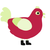 Abble, a crimson and apple chicken