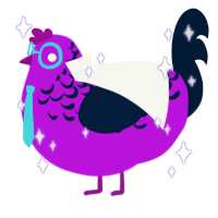 A amethyst and tumblr chicken with a half-lace pattern