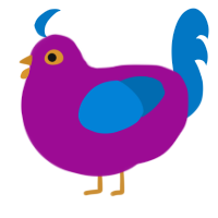 A plum and sapphire chicken