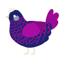 A navy and plum chicken with a lace pattern